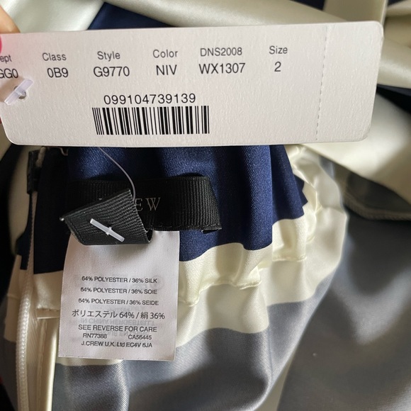 NWT J. Crew Satin/Silk Strapless Back Bow Tie Sash Blouse Size 2 - Picture 8 of 8